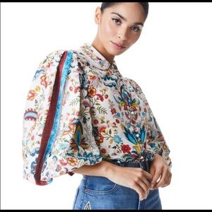 Alice + Olivia April Embroidered Floral Blouse
